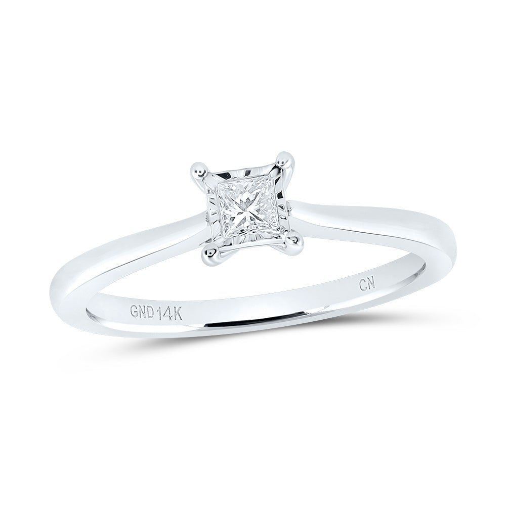 14K White Gold Diamond Fashion Bridal Ring 1/6 Cttw - Splendid Jewellery