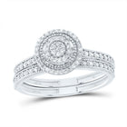 14K White Gold Diamond Fashion Bridal Set 1/3 Cttw - Splendid Jewellery