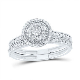 14K White Gold Diamond Fashion Bridal Set 1/3 Cttw - Splendid Jewellery