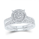 14K White Gold Diamond Fashion Bridal Set 1/3 Cttw - Splendid Jewellery