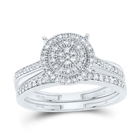 14K White Gold Diamond Fashion Bridal Set 1/3 Cttw - Splendid Jewellery