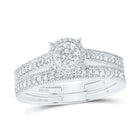 14K White Gold Diamond Fashion Bridal Set 1/4 Cttw - Splendid Jewellery