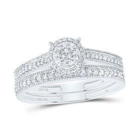 14K White Gold Diamond Fashion Bridal Set 1/4 Cttw - Splendid Jewellery