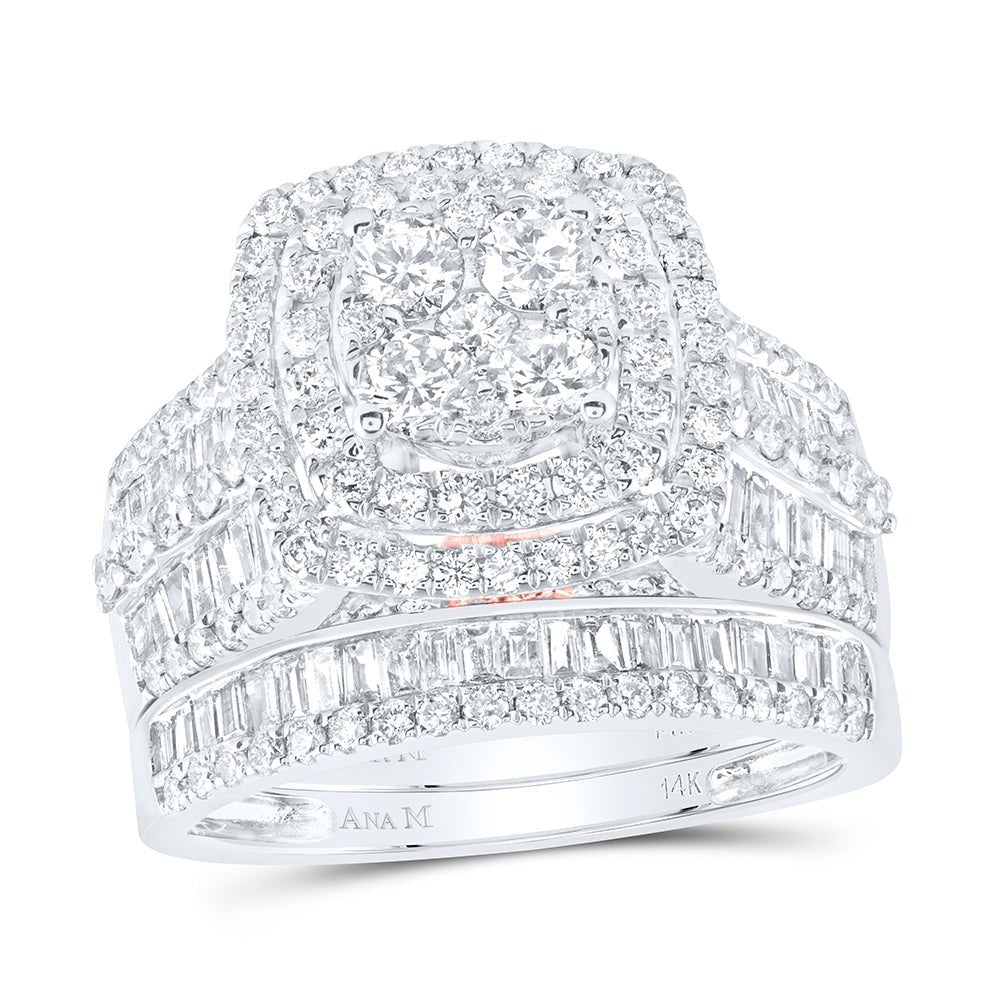 14K White Gold Diamond Fashion Bridal Set 2 1/4 Cttw - Splendid Jewellery