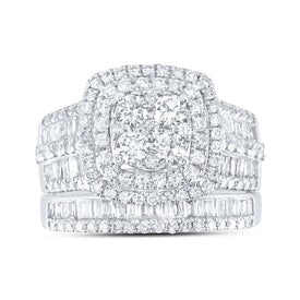 14K White Gold Diamond Fashion Bridal Set 2 1/4 Cttw - Splendid Jewellery