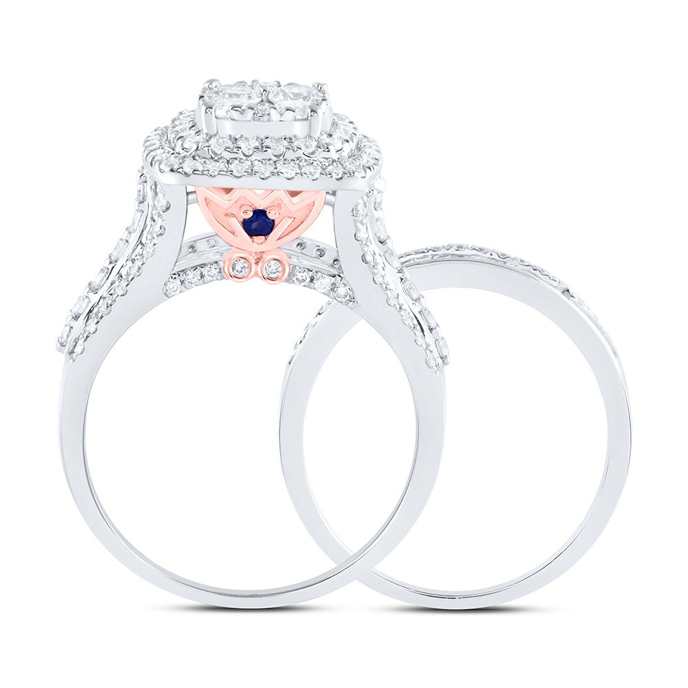 14K White Gold Diamond Fashion Bridal Set 2 1/4 Cttw - Splendid Jewellery