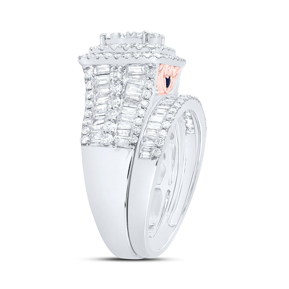 14K White Gold Diamond Fashion Bridal Set 2 1/4 Cttw - Splendid Jewellery