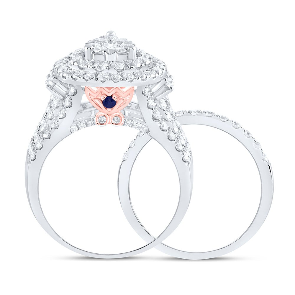14K White Gold Diamond Fashion Bridal Set 2 3/4 Cttw - Splendid Jewellery