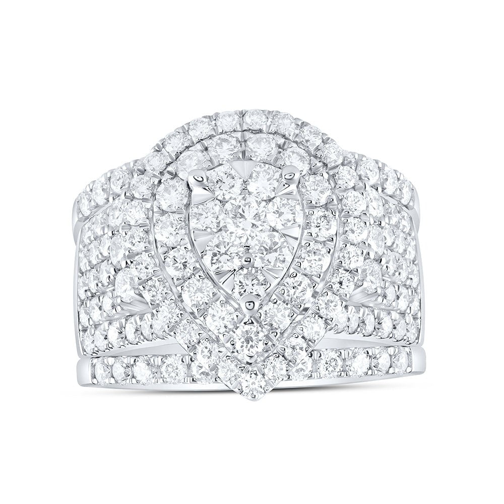 14K White Gold Diamond Fashion Bridal Set 2 3/4 Cttw - Splendid Jewellery