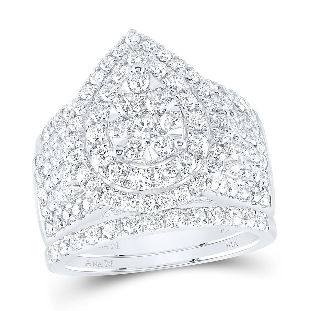14K White Gold Diamond Fashion Bridal Set 2 3/4 Cttw - Splendid Jewellery