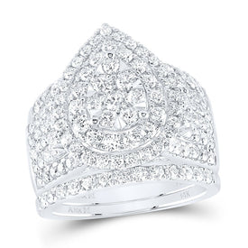 14K White Gold Diamond Fashion Bridal Set 2 3/4 Cttw - Splendid Jewellery