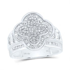 14K White Gold Diamond Fashion Clover Ring 1 Cttw - Splendid Jewellery