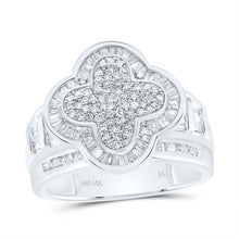 Load image into Gallery viewer, 14K White Gold Diamond Fashion Clover Ring 1 Cttw - Splendid Jewellery