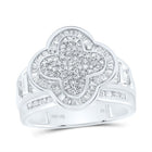 14K White Gold Diamond Fashion Clover Ring 1 Cttw - Splendid Jewellery