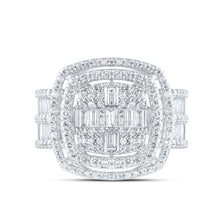 Load image into Gallery viewer, 14K White Gold Diamond Fashion Cushion Baguette Bridal Ring 1 3/4 Cttw - Splendid Jewellery