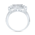 14K White Gold Diamond Fashion Cushion Baguette Bridal Ring 1 3/4 Cttw - Splendid Jewellery