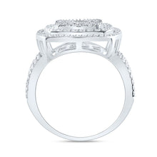 Load image into Gallery viewer, 14K White Gold Diamond Fashion Cushion Baguette Bridal Ring 1 3/4 Cttw - Splendid Jewellery