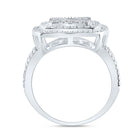 14K White Gold Diamond Fashion Cushion Baguette Bridal Ring 1 3/4 Cttw - Splendid Jewellery