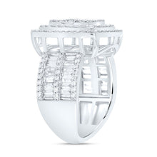 Load image into Gallery viewer, 14K White Gold Diamond Fashion Cushion Baguette Bridal Ring 1 3/4 Cttw - Splendid Jewellery
