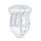 14K White Gold Diamond Fashion Cushion Baguette Bridal Ring 1 3/4 Cttw - Splendid Jewellery