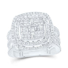 14K White Gold Diamond Fashion Cushion Baguette Bridal Ring 1 3/4 Cttw - Splendid Jewellery