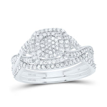 Load image into Gallery viewer, 14K White Gold Diamond Fashion Cushion Bridal Set 1/2 Cttw - Splendid Jewellery