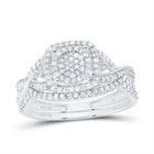 14K White Gold Diamond Fashion Cushion Bridal Set 1/2 Cttw - Splendid Jewellery