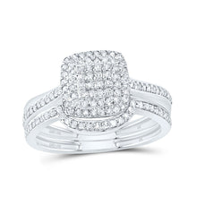 Load image into Gallery viewer, 14K White Gold Diamond Fashion Cushion Bridal Set 3/8 Cttw - Splendid Jewellery