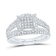 Load image into Gallery viewer, 14K White Gold Diamond Fashion Cushion Bridal Set 3/8 Cttw - Splendid Jewellery