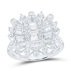 14K White Gold Diamond Fashion Cushion Ring 1 3/4 Cttw - Splendid Jewellery