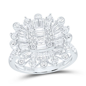 14K White Gold Diamond Fashion Cushion Ring 1 3/4 Cttw - Splendid Jewellery