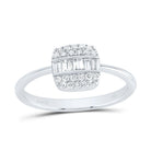 14K White Gold Diamond Fashion Cushion Ring 1/3 Cttw - Splendid Jewellery