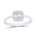 14K White Gold Diamond Fashion Cushion Ring 1/3 Cttw - Splendid Jewellery