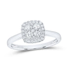 14K White Gold Diamond Fashion Cushion Ring 1/3 Cttw - Splendid Jewellery