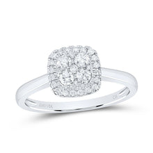 Load image into Gallery viewer, 14K White Gold Diamond Fashion Cushion Ring 1/3 Cttw - Splendid Jewellery