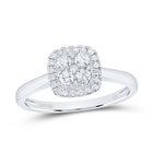 14K White Gold Diamond Fashion Cushion Ring 1/3 Cttw - Splendid Jewellery