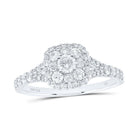 14K White Gold Diamond Fashion Cushion Ring 3/4 Cttw - Splendid Jewellery