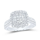 14K White Gold Diamond Fashion Cushion Ring 7/8 Cttw - Splendid Jewellery