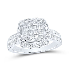 Load image into Gallery viewer, 14K White Gold Diamond Fashion Cushion Ring 7/8 Cttw - Splendid Jewellery