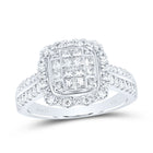 14K White Gold Diamond Fashion Cushion Ring 7/8 Cttw - Splendid Jewellery