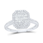 14K White Gold Diamond Fashion Emerald Ring 3/4 Cttw - Splendid Jewellery