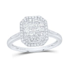 14K White Gold Diamond Fashion Emerald Ring 3/4 Cttw - Splendid Jewellery