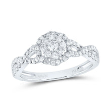 Load image into Gallery viewer, 14K White Gold Diamond Fashion Flower Bridal Ring 1/2 Cttw - Splendid Jewellery