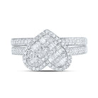 14K White Gold Diamond Fashion Heart Bridal Set 1/2 Cttw - Splendid Jewellery