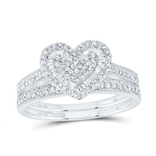 Load image into Gallery viewer, 14K White Gold Diamond Fashion Heart Bridal Set 1/2 Cttw - Splendid Jewellery