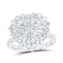 Load image into Gallery viewer, 14K White Gold Diamond Fashion Heart Ring 1 7/8 Cttw - Splendid Jewellery