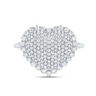 14K White Gold Diamond Fashion Heart Ring 1 Cttw - Splendid Jewellery
