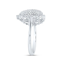 Load image into Gallery viewer, 14K White Gold Diamond Fashion Heart Ring 1 Cttw - Splendid Jewellery
