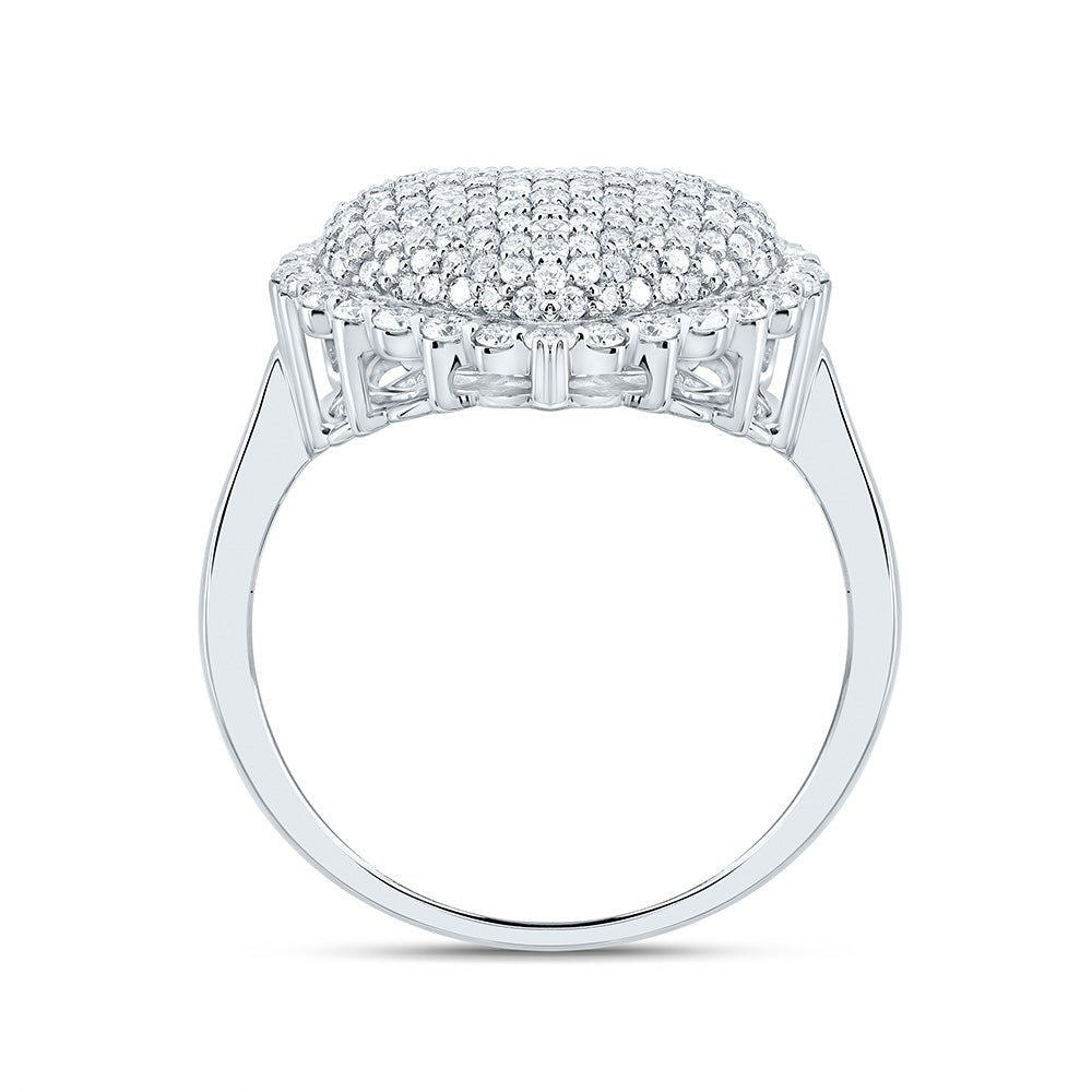 14K White Gold Diamond Fashion Heart Ring 1 Cttw - Splendid Jewellery