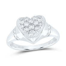 Load image into Gallery viewer, 14K White Gold Diamond Fashion Heart Ring 1/2 Cttw - Splendid Jewellery